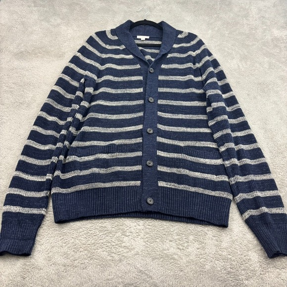 GAP Other - VTG Gap Shawl Cardigan Sweater Mens XL Navy Blue Stripe Preppy‎ Chunky Schoolboy